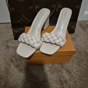Madden Girl Women's White Braided Heels